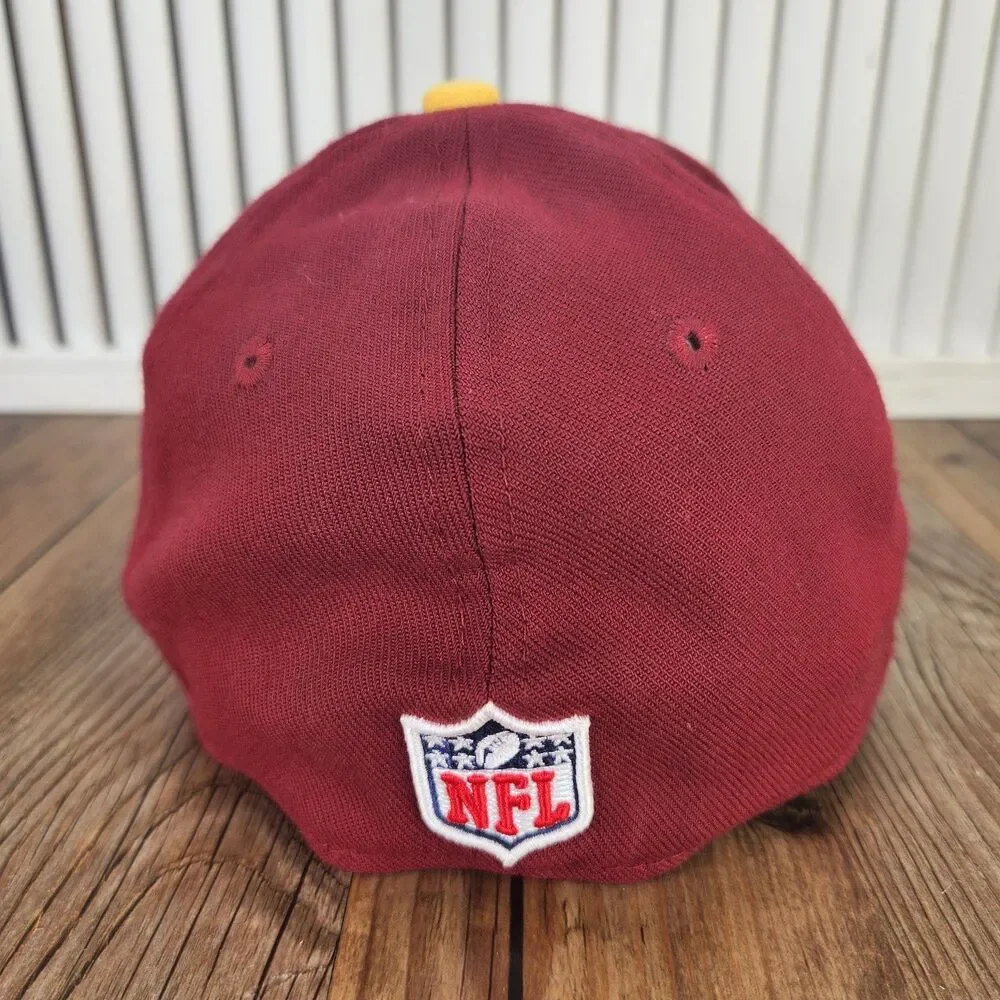 Washington Redskins New Era 39thirty Fitted S/M Hat Cap Burgundy Gold NFL Sports